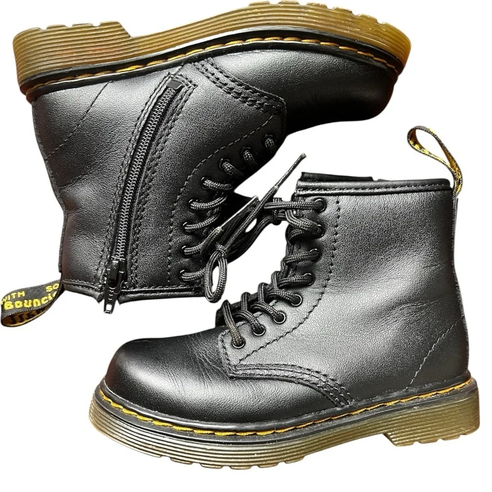 Dr. Martens Black Leather Lace-Up Boots Unisex EUC
